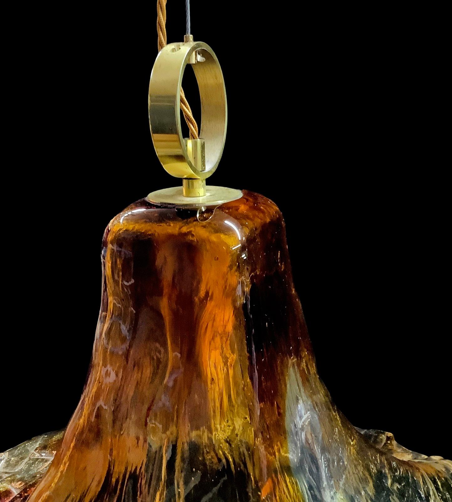 1970's Mazzega Murano Glass Pendant Light For Sale 2