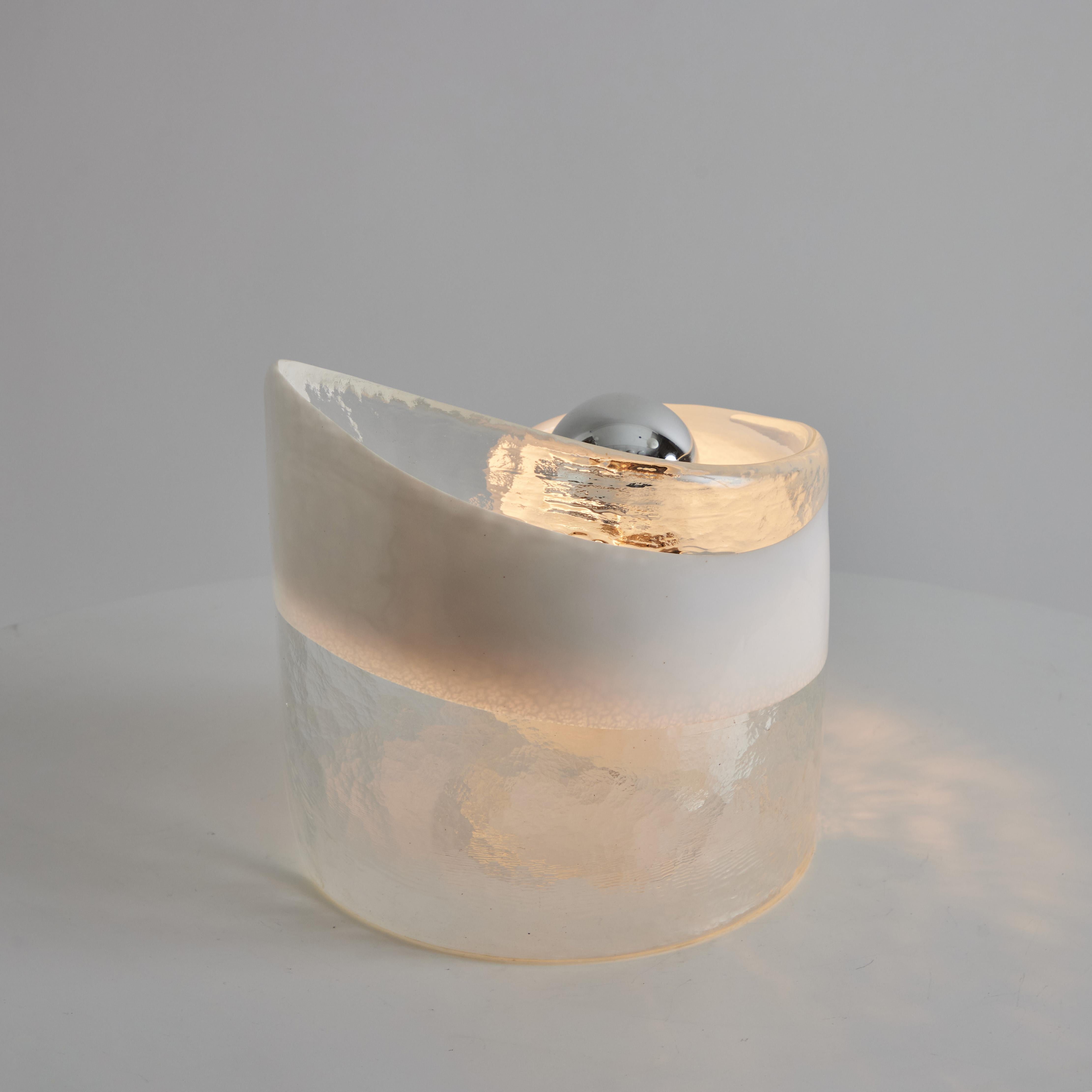 Mid-Century Modern 1970s Mazzega Murano Glass Swirl Table Lamp