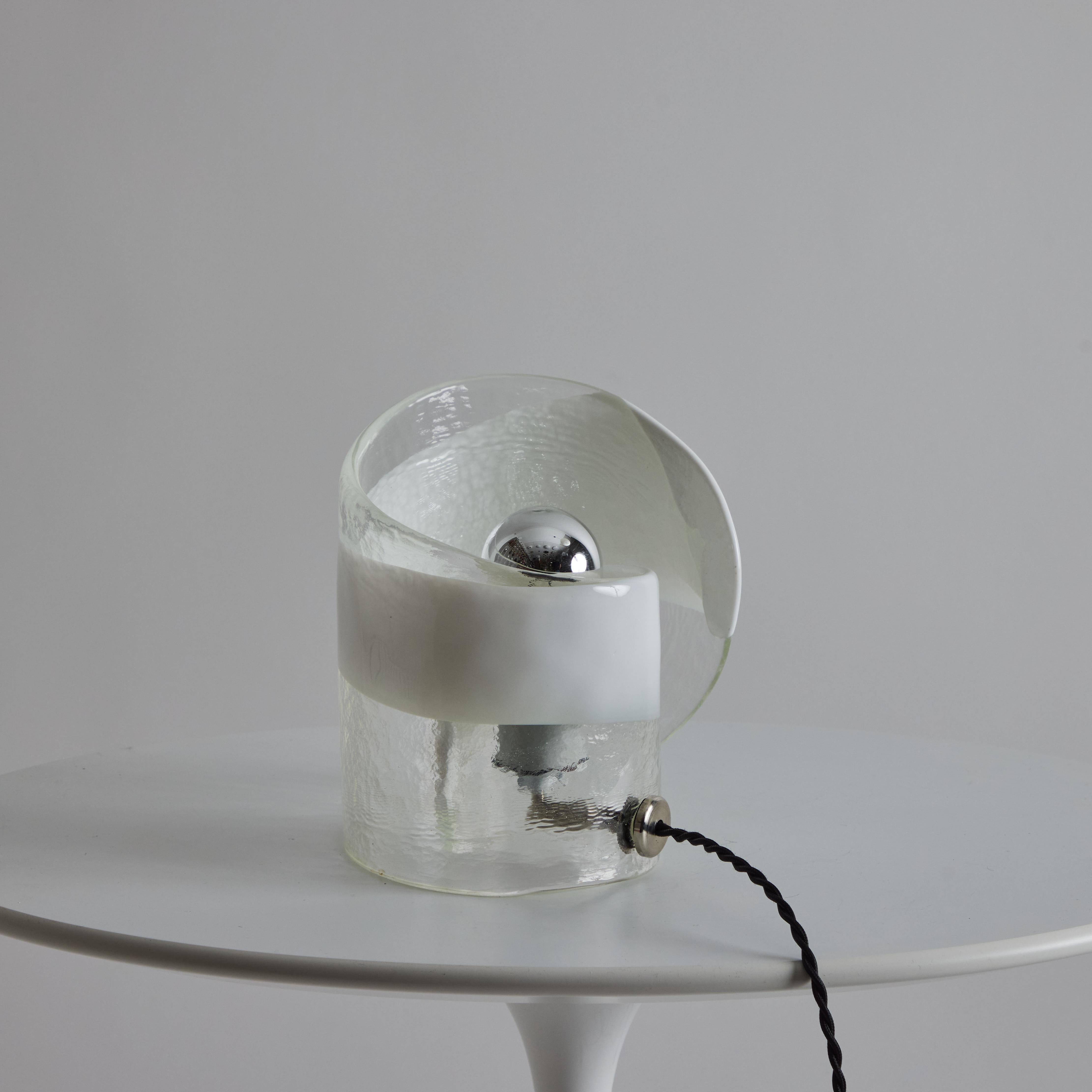 1970s Mazzega Murano Glass Swirl Table Lamp 1
