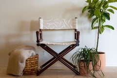 1970s McGuire Furniture Company Rattan and Rawhide Director’s X-Chair