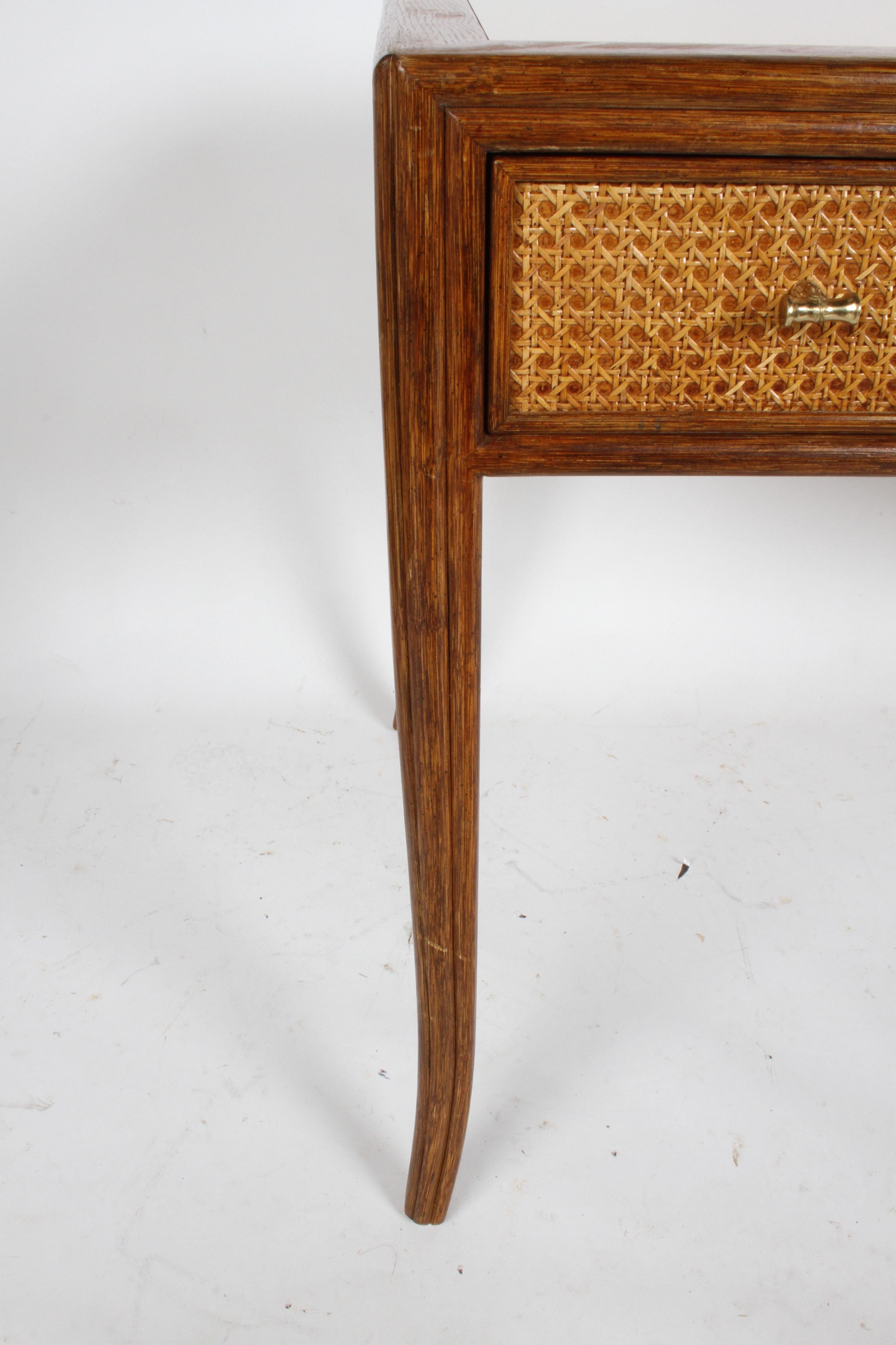 1970s McGuire Furniture Rattan and Caned Desk 2