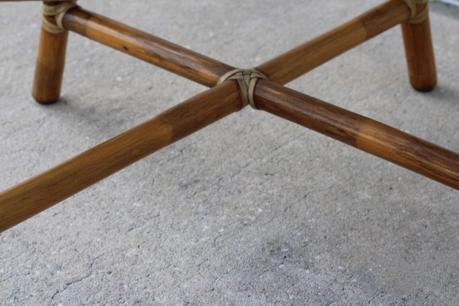 1970s McGuire San Francisco Rattan Cane Back Dining Arm Chairs, a Pair 3