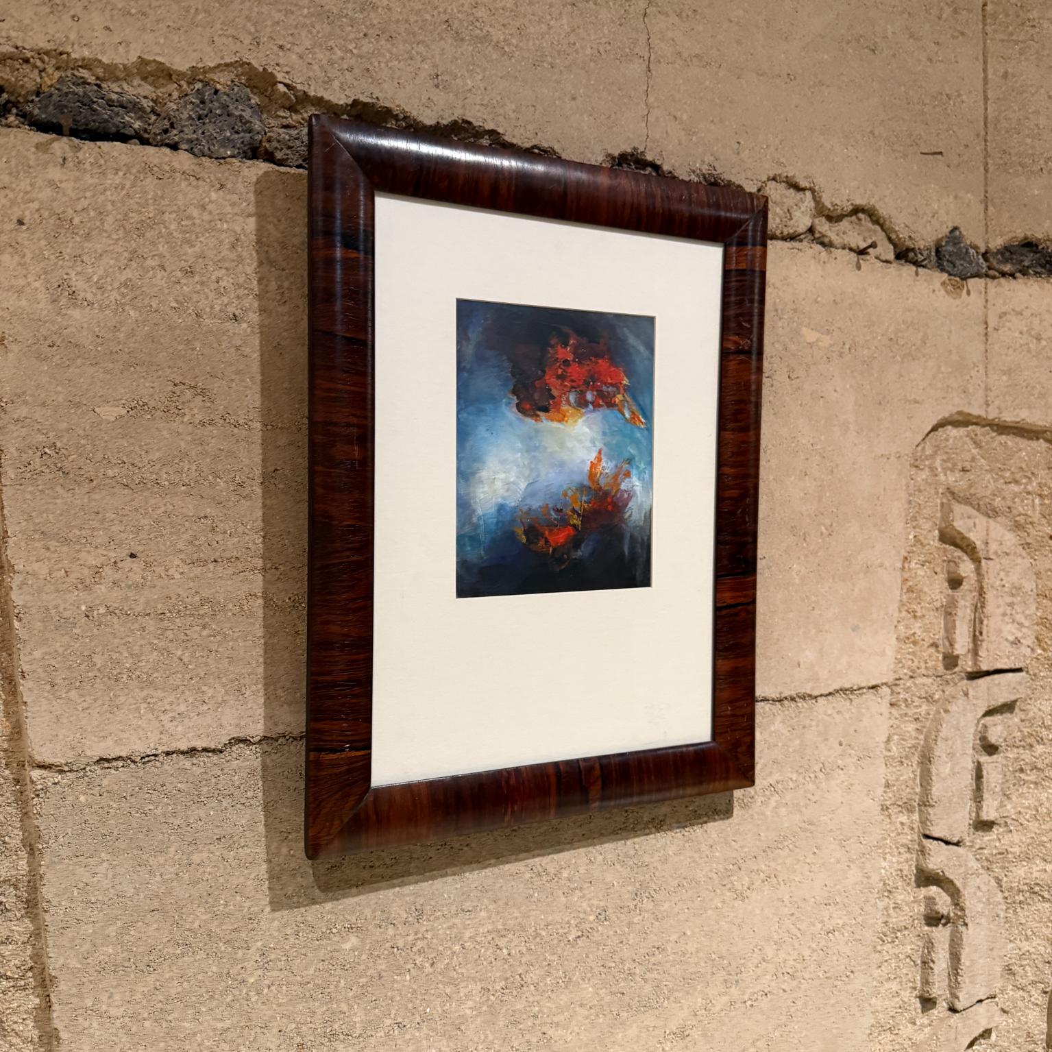 1970s MCM Guatemalan Artwork Oil Painting Brazilian Rosewood For Sale 4