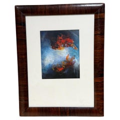 1970s MCM Guatemalan Artwork Oil Painting Brazilian Rosewood