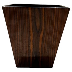 1970s MCM Walnut Wood Planter Box Jardiniere or Trashcan Basket