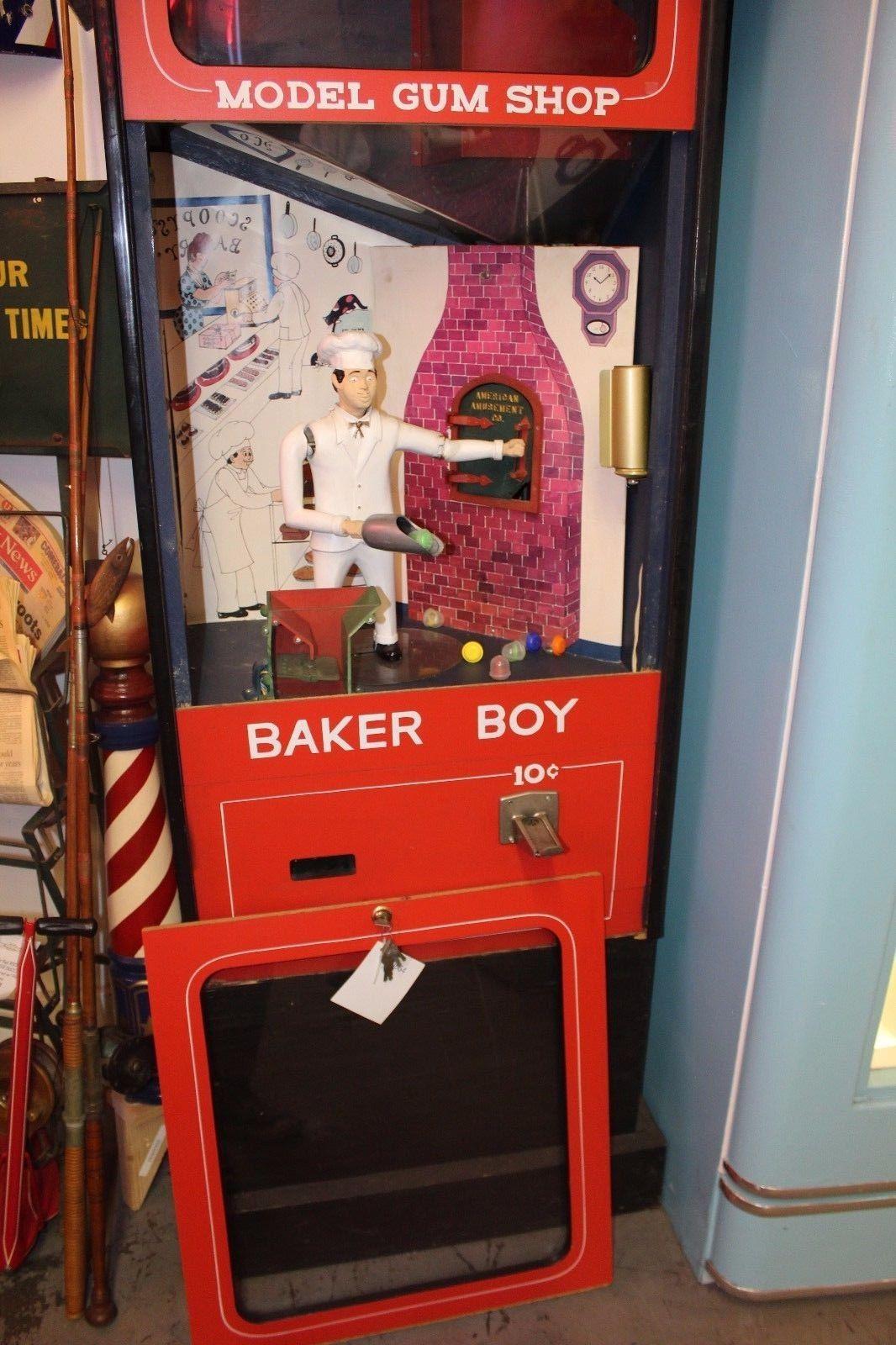 1970s Mechanical Baker Boy Vending 10c Machine For Sale 1