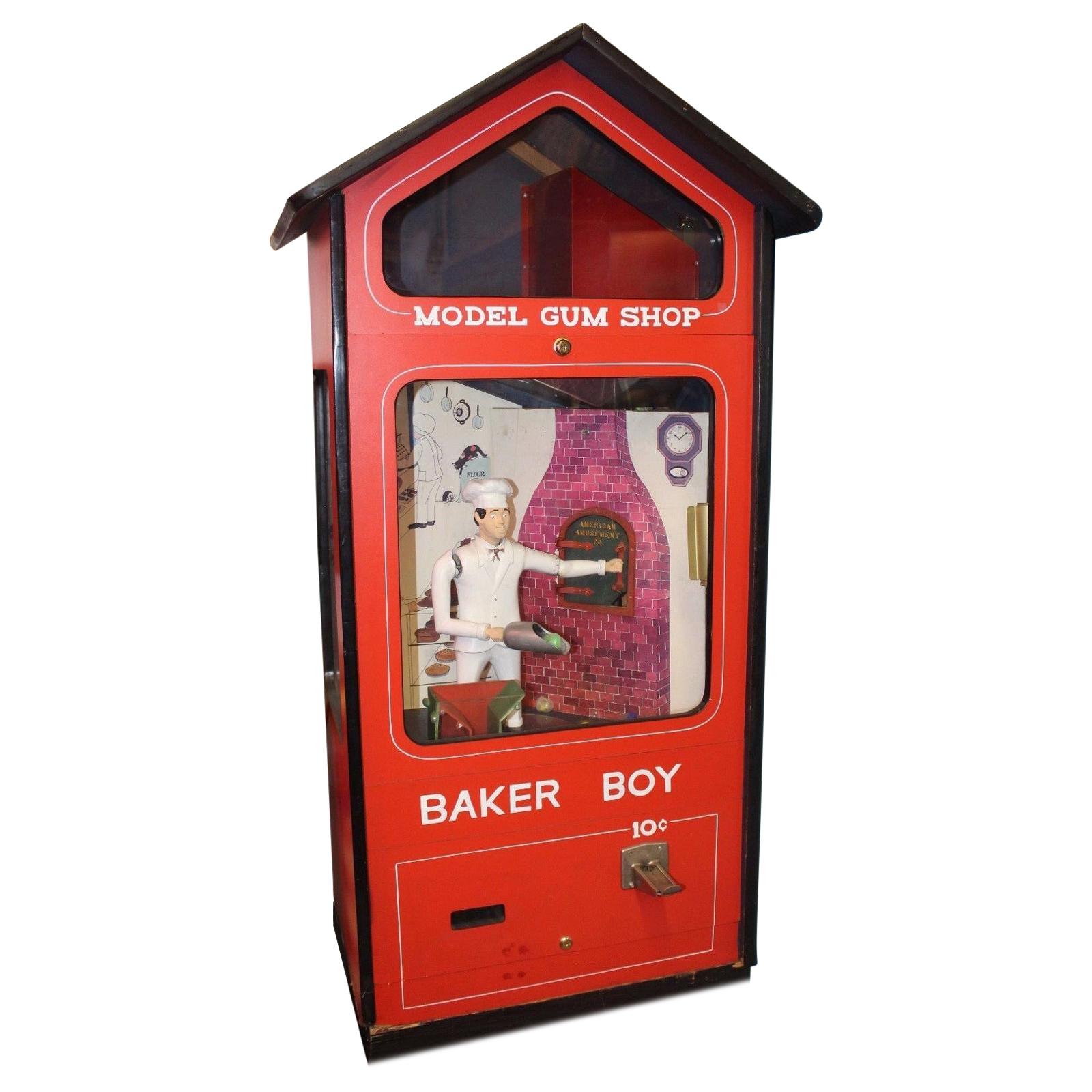 1970s Mechanical Baker Boy Vending 10c Machine For Sale