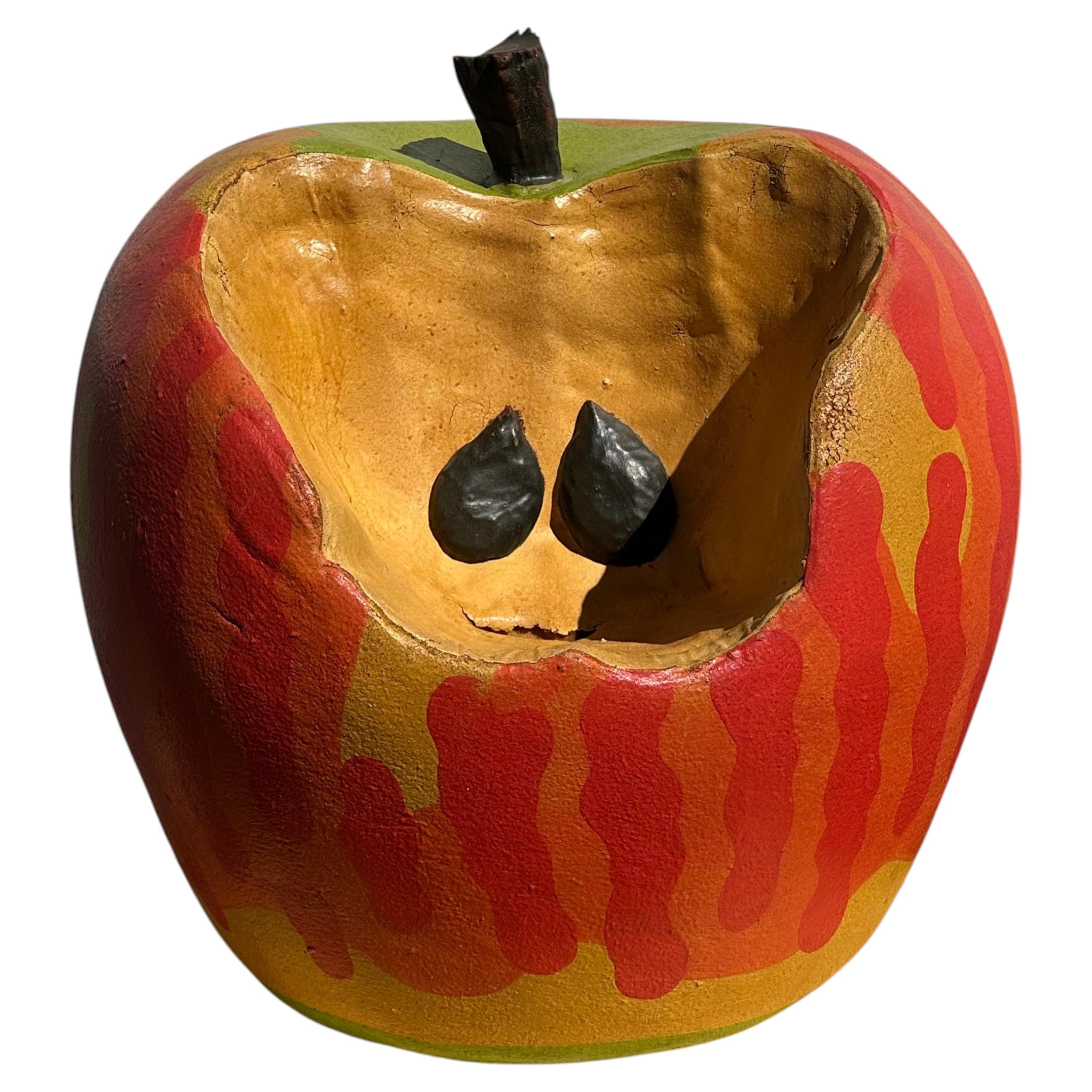 1970s Mela Morsicata Sculptural Hand Painted Foam Apple Chair Studio 65 For Sale