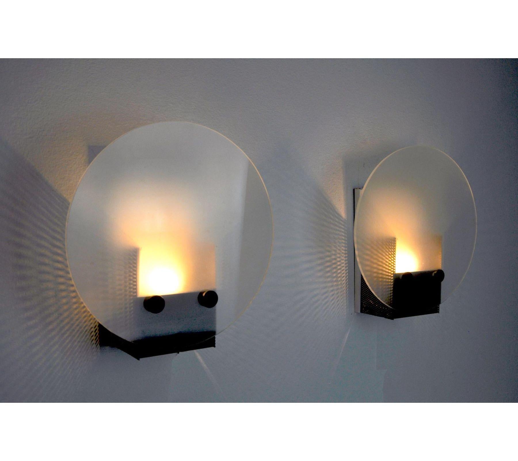 Metal 1970s Memphis Styled Wall Lamps, Spain, a Pair For Sale