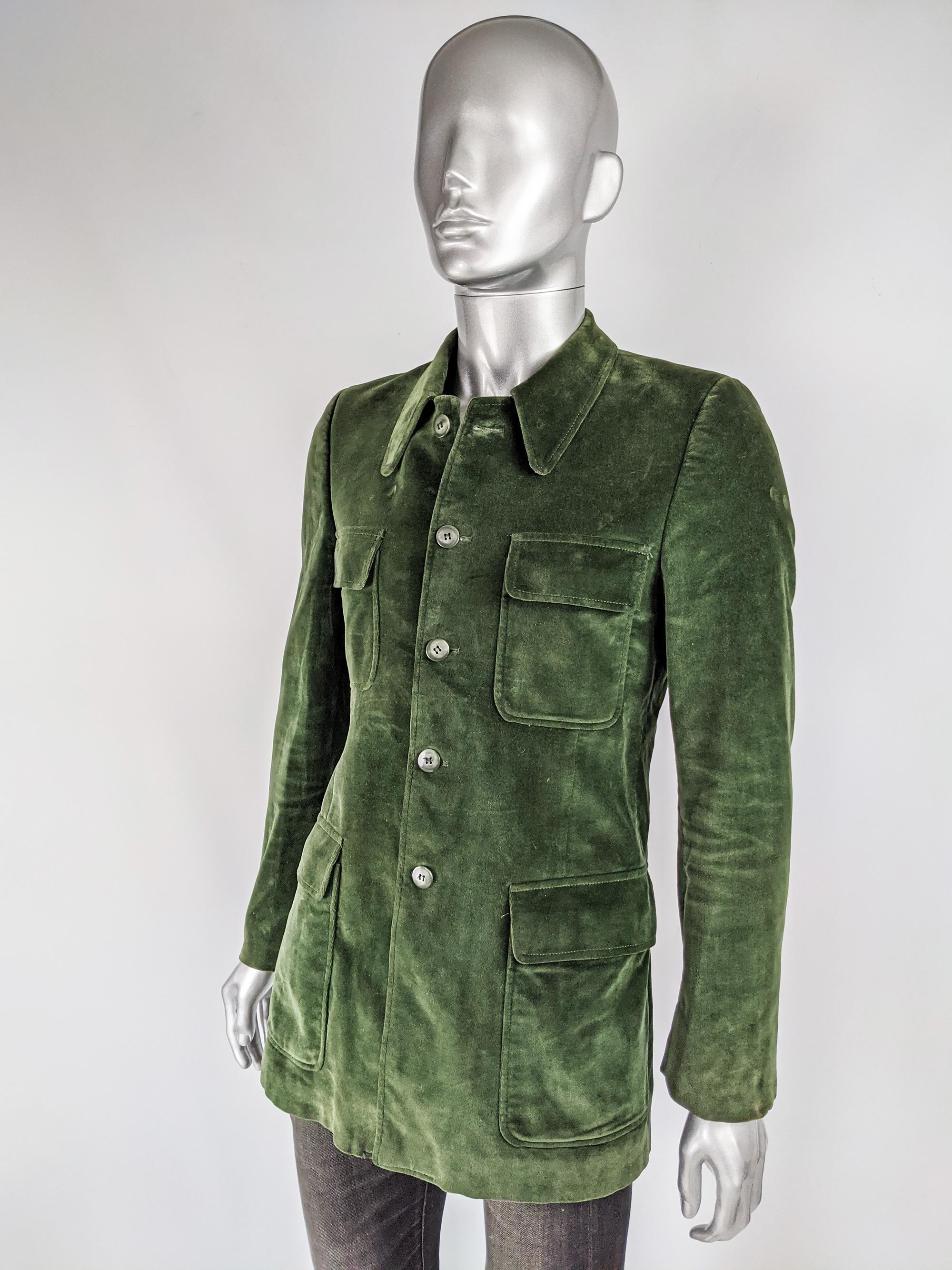 vintage green velvet jacket