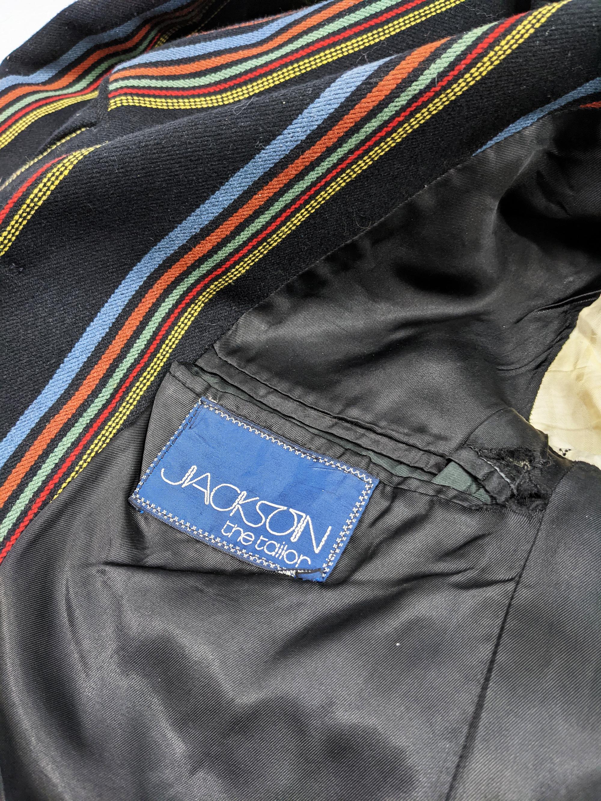 1970s Mens Vintage Striped Blazer Jacket For Sale 1