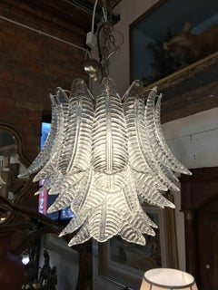 1970s Merano Glass Feather Chandelier