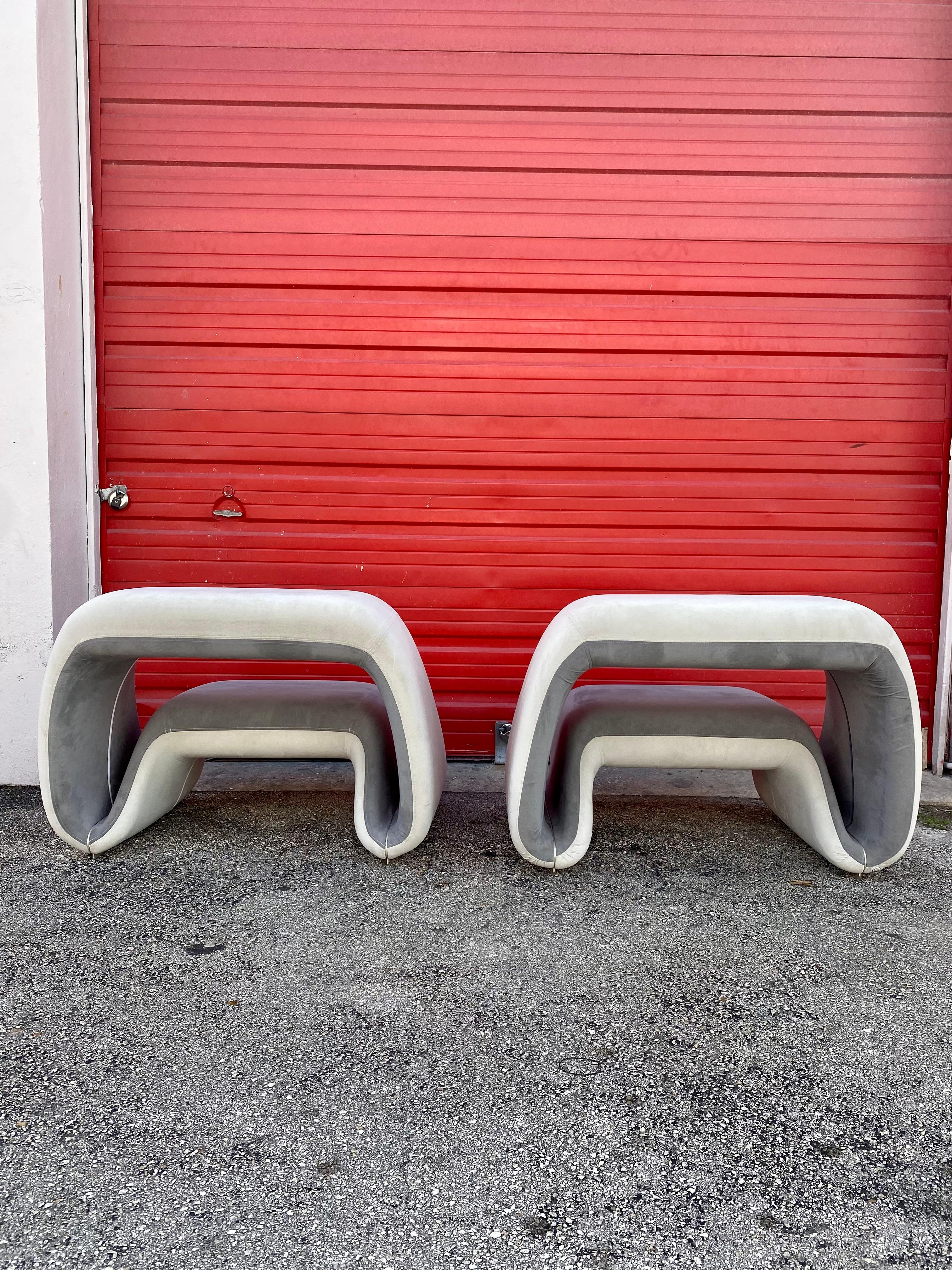 1970s Meritalia Sculptural Space Age Air Loungers Chairs, Set of 2 For Sale 1
