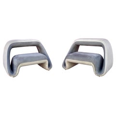 1970s Meritalia Sculptural Space Age Air Loungers Chairs, Set of 2