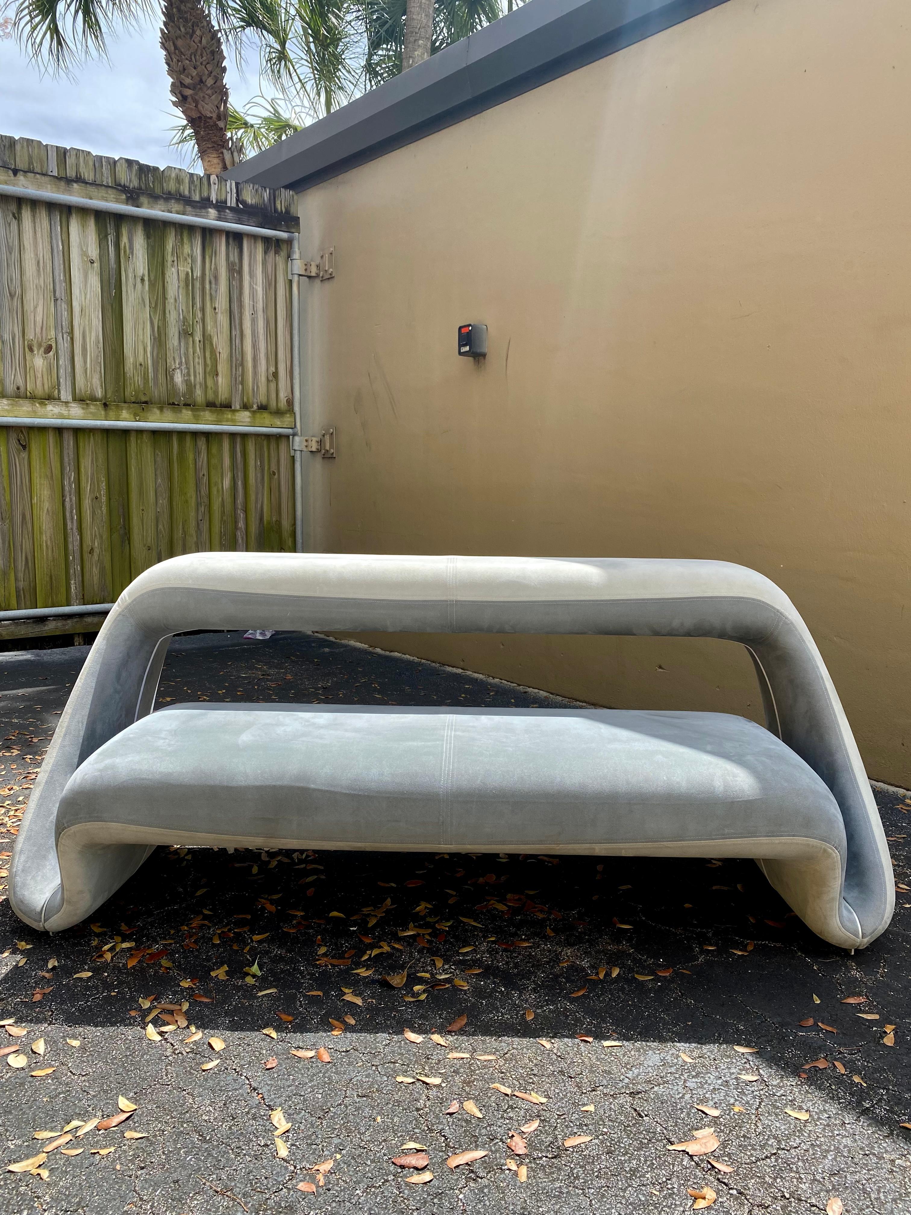 Ultrasuede 1970s Meritalia Sculptural Space Age Air Lounger - Set of 2
