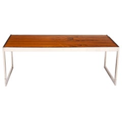 1970s Merrow Associates Chrome and Rosewood Coffee Table