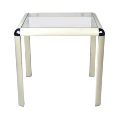 Retro 1970s Metal and Glass Side Table