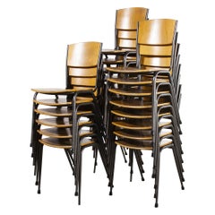 1970's Metal Frame English Stacking School Dining Chairs, Various Qty Available