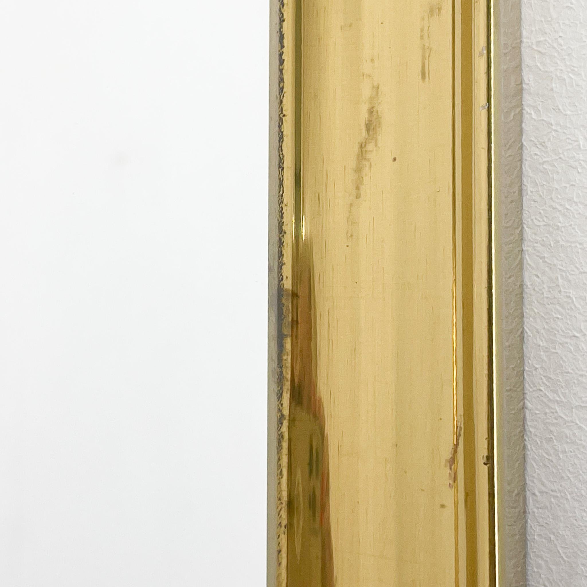 1970s Metal Mirror with Gold Patina, Czechoslovakia For Sale 4