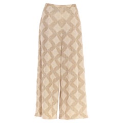 Pantalón de campana de punto de poliurex dorado metalizado 1970S
