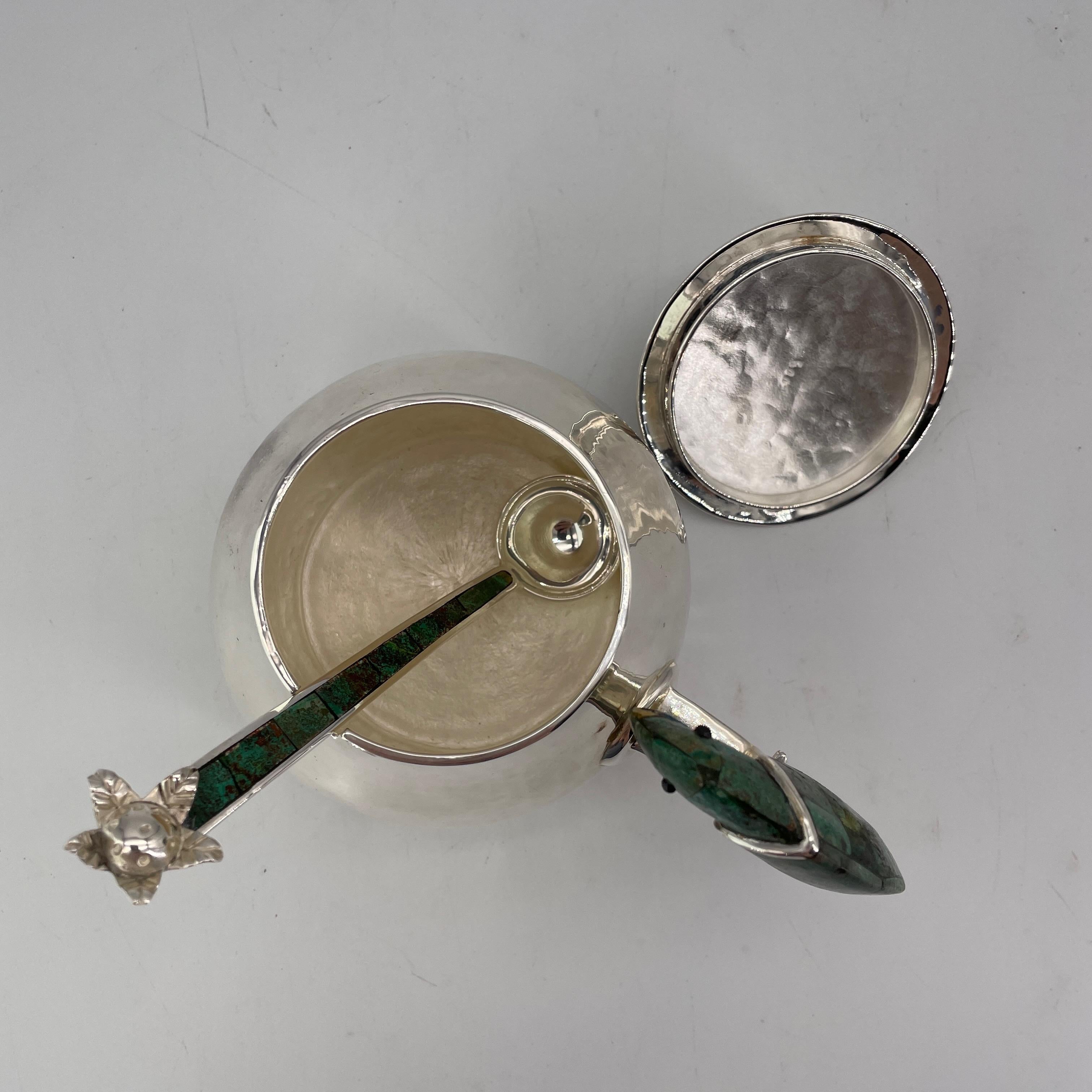 1970s Mexican Emilia Castillo Parrot Sugar Spice Bowl Flower Spoon Vintage MCM 5
