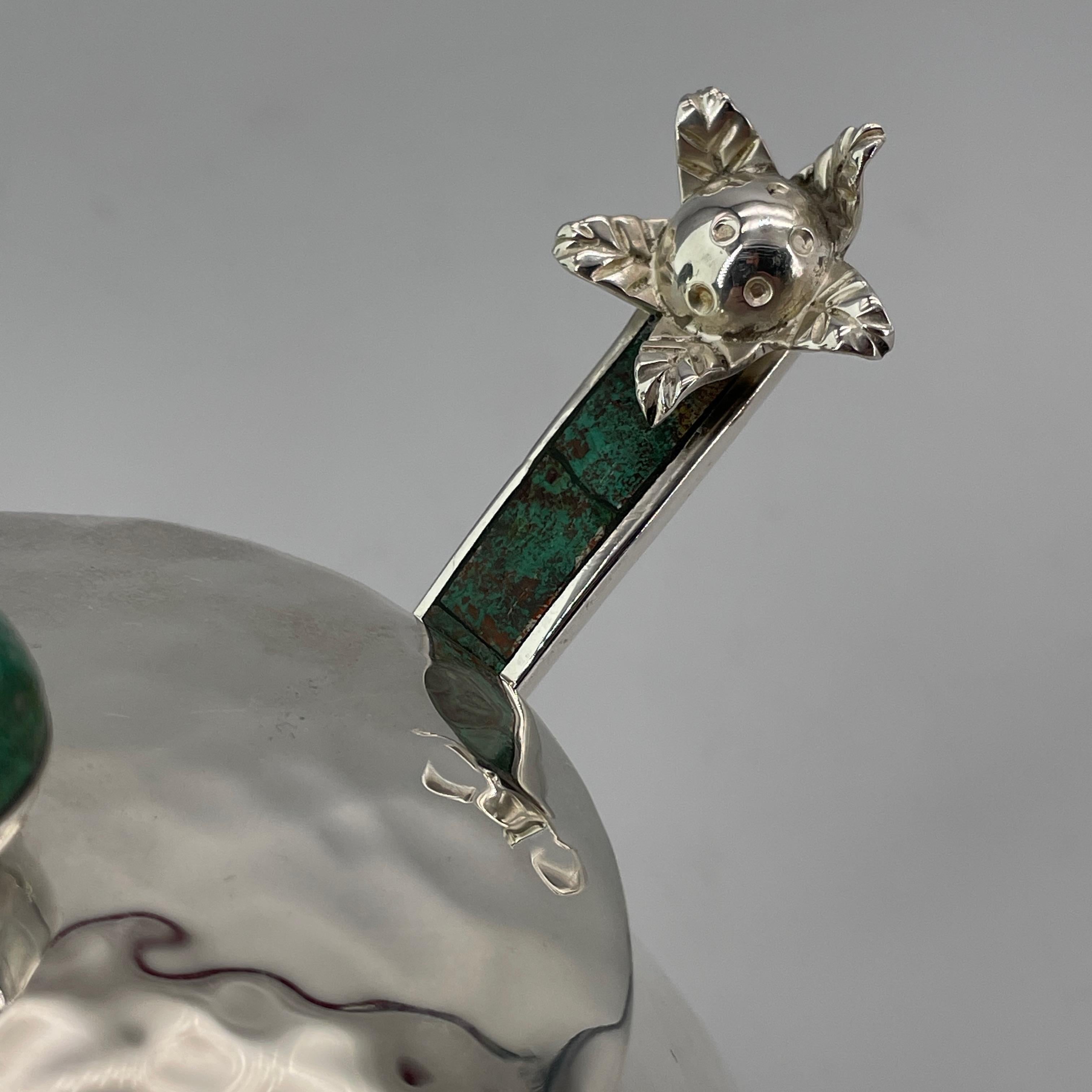1970s Mexican Emilia Castillo Parrot Sugar Spice Bowl Flower Spoon Vintage MCM 2