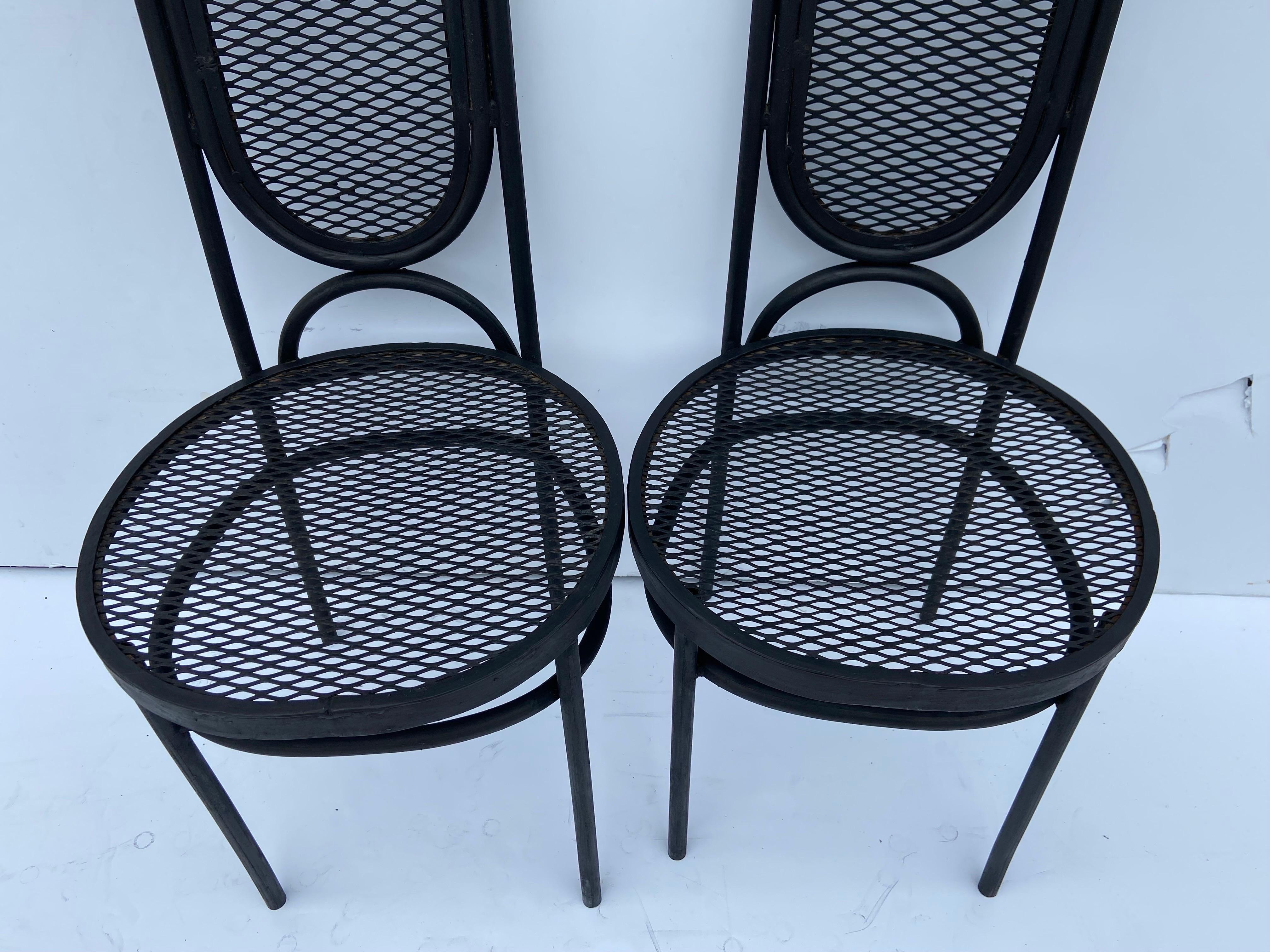 1970s Mexican Iron Side Chairs in the Style of the Model 17 by Thonet, a Pair For Sale 5