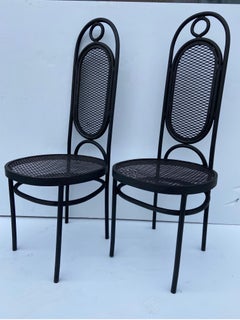 1970s Mexican Iron Side Chairs in the Style of the Model 17 by Thonet, a Pair