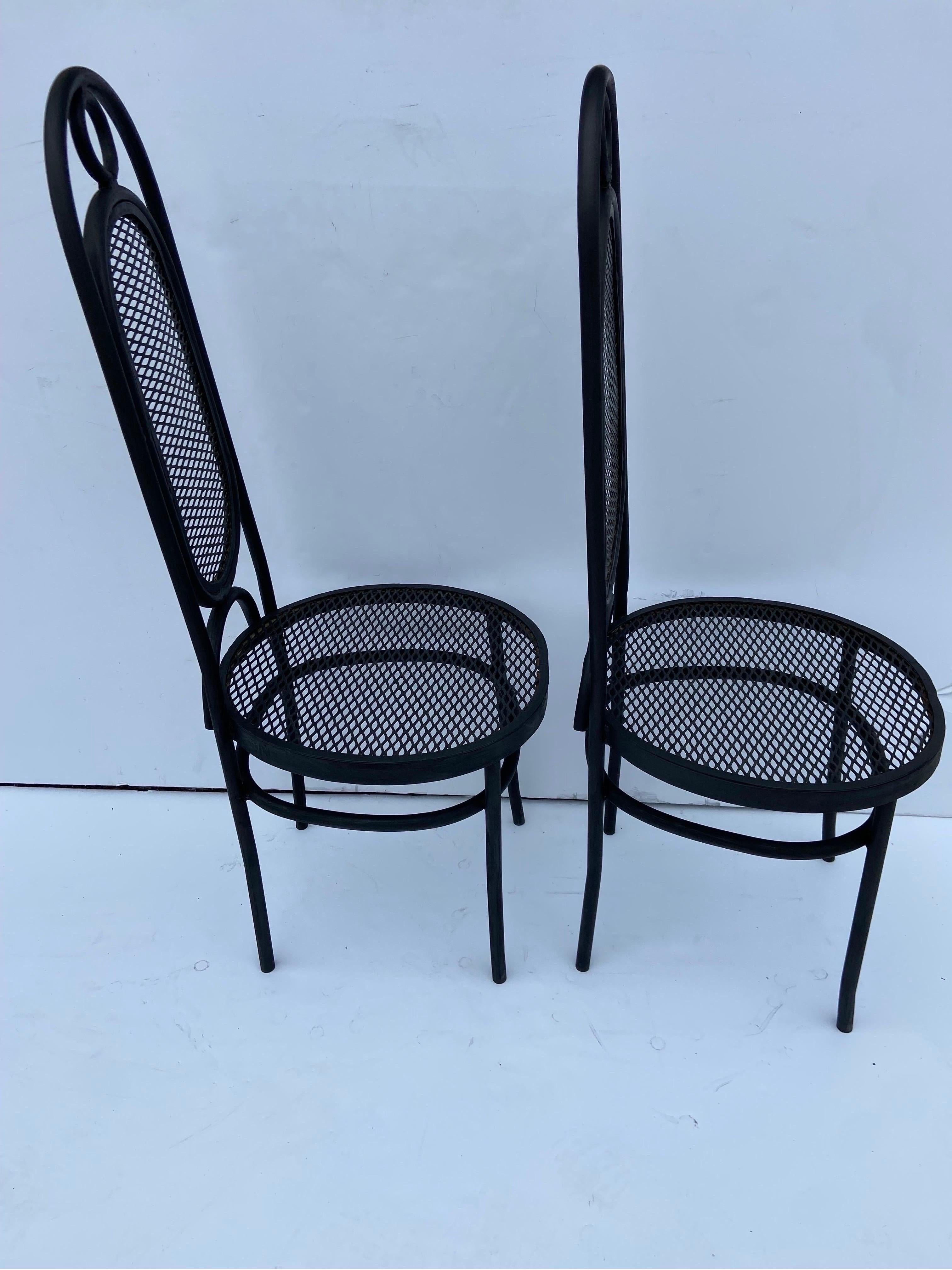 20th Century 1970s Mexican Iron Side Chairs in the Style of the Model 17 by Thonet, a Pair For Sale