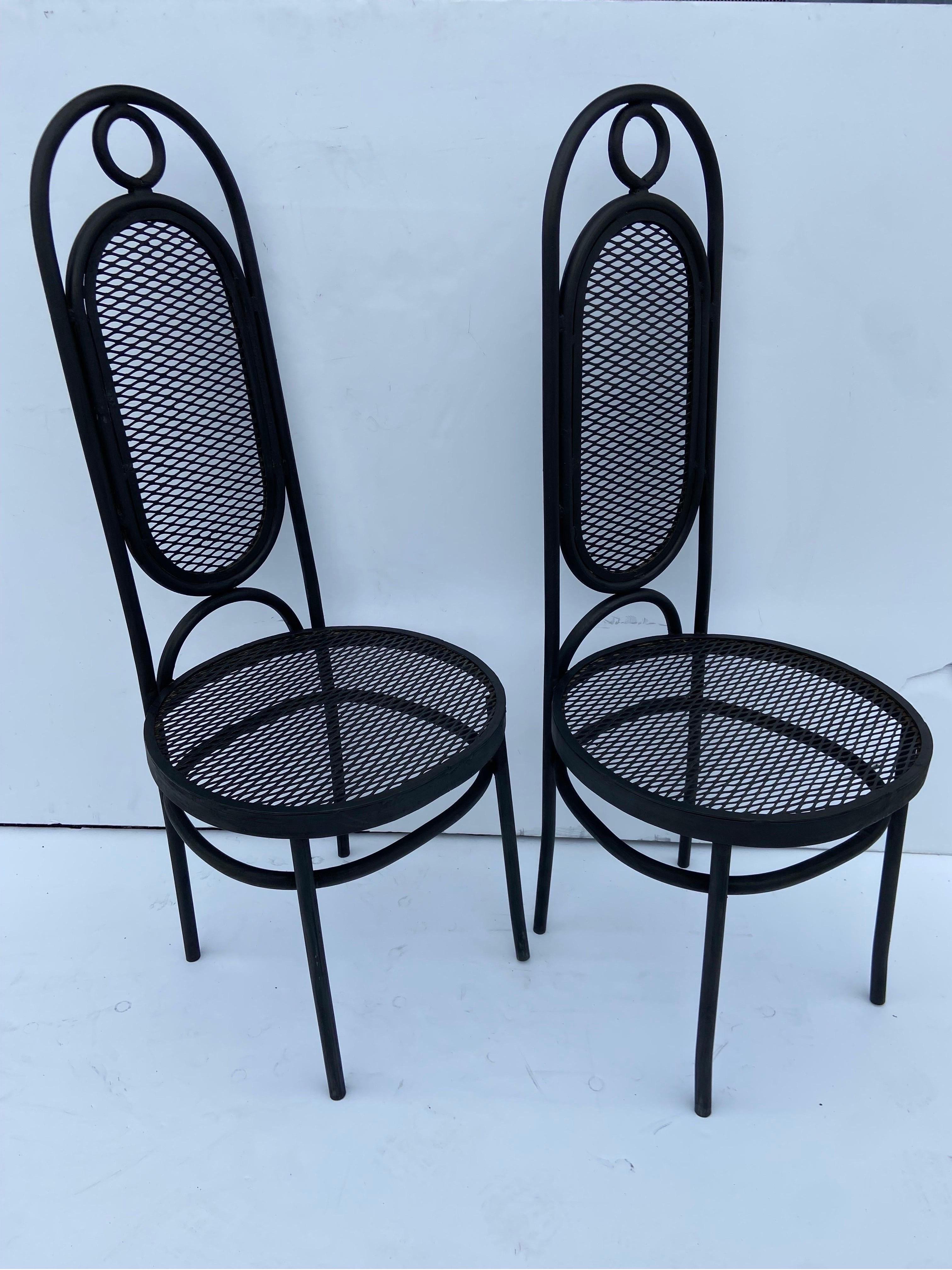 1970s Mexican Iron Side Chairs in the Style of the Model 17 by Thonet, a Pair For Sale 1