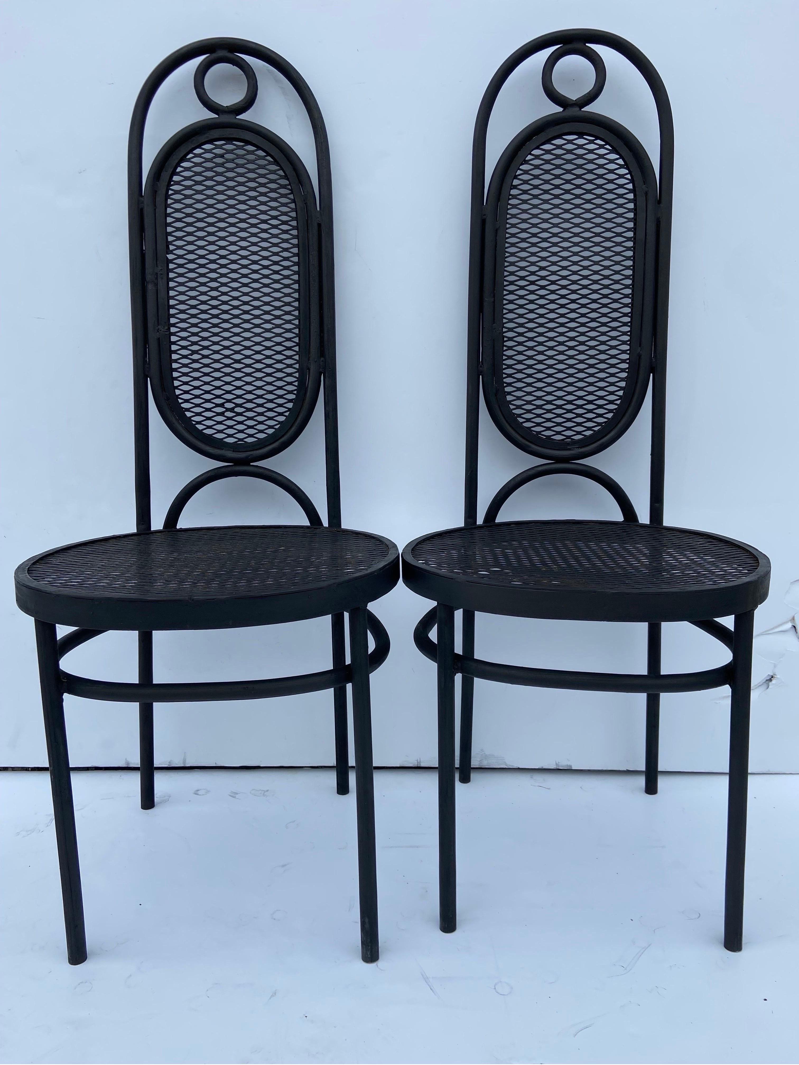 1970s Mexican Iron Side Chairs in the Style of the Model 17 by Thonet, a Pair For Sale 2