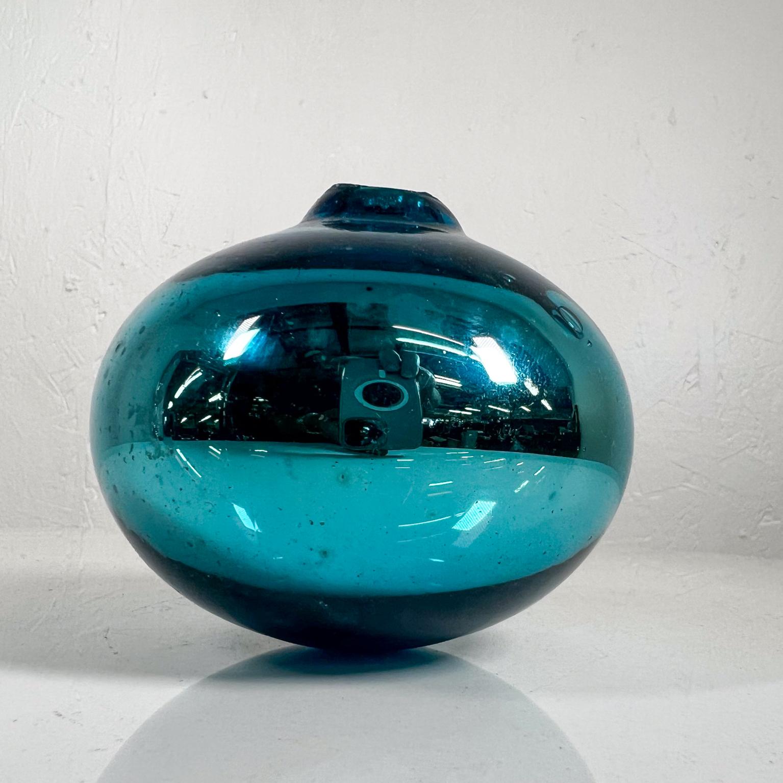 Mid-Century Modern 1970s Mexican Midcentury Mercury Glass Art Ball Ethereal Blue