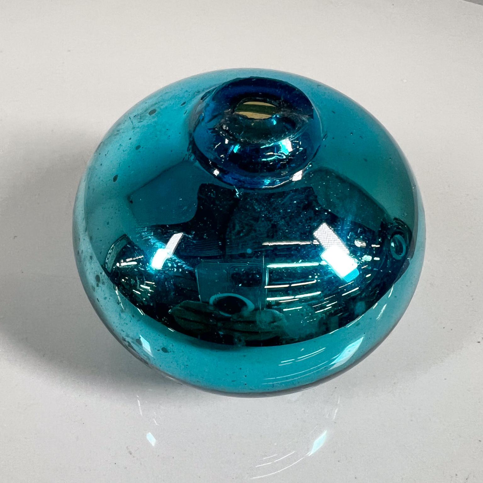 20th Century 1970s Mexican Midcentury Mercury Glass Art Ball Ethereal Blue