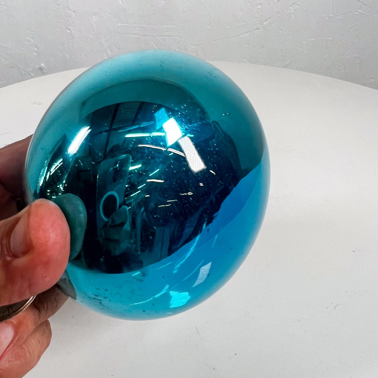 1970s Mexican Midcentury Mercury Glass Art Ball Ethereal Blue 1