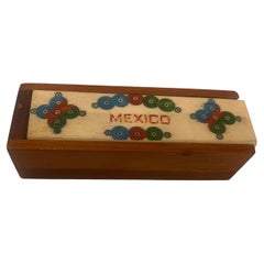 1970's Mexican Mini Portable Dominos Game