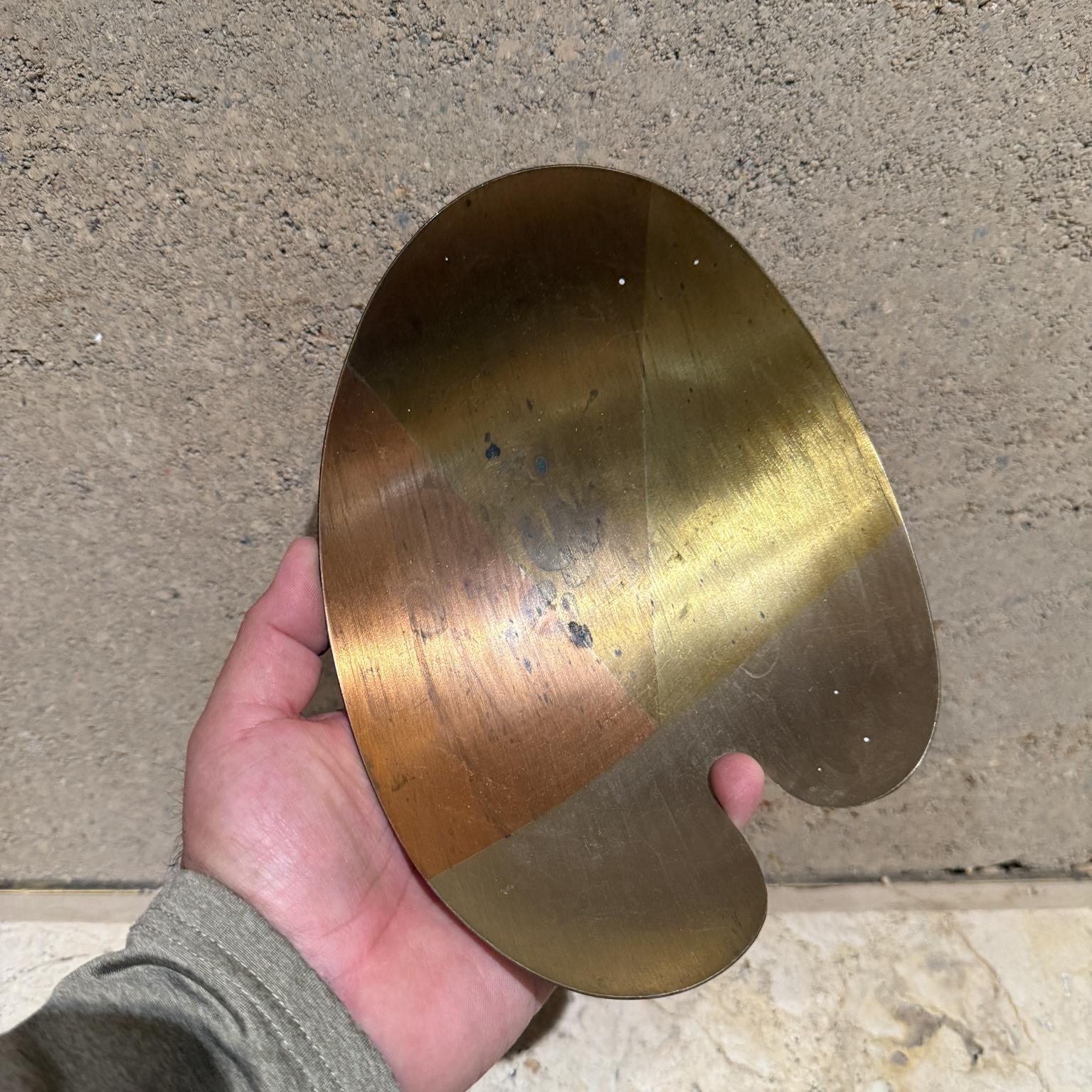 1970s Sculptural Mixed Metal Footed Dish Mexico For Sale 1