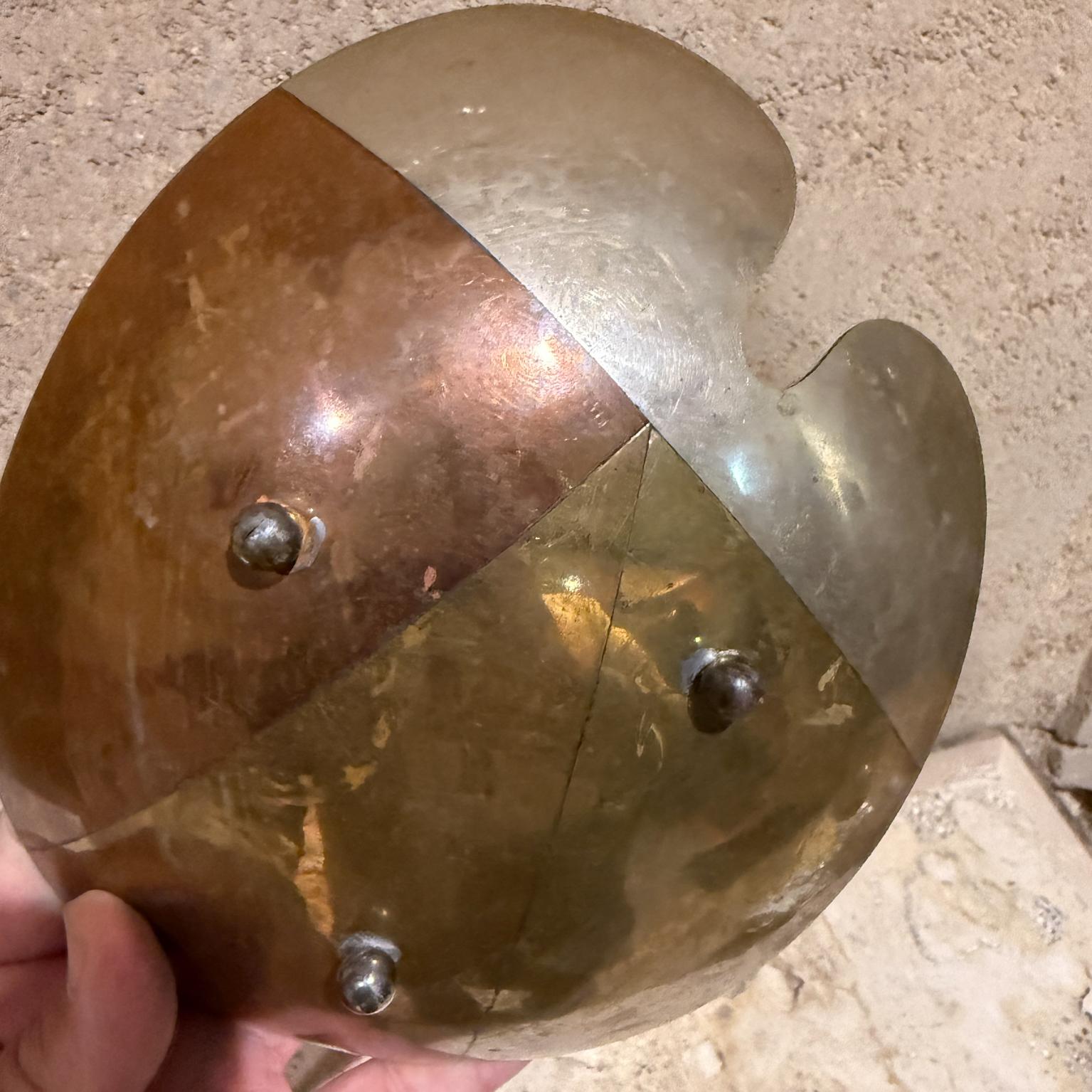 1970s Sculptural Mixed Metal Footed Dish Mexico For Sale 2