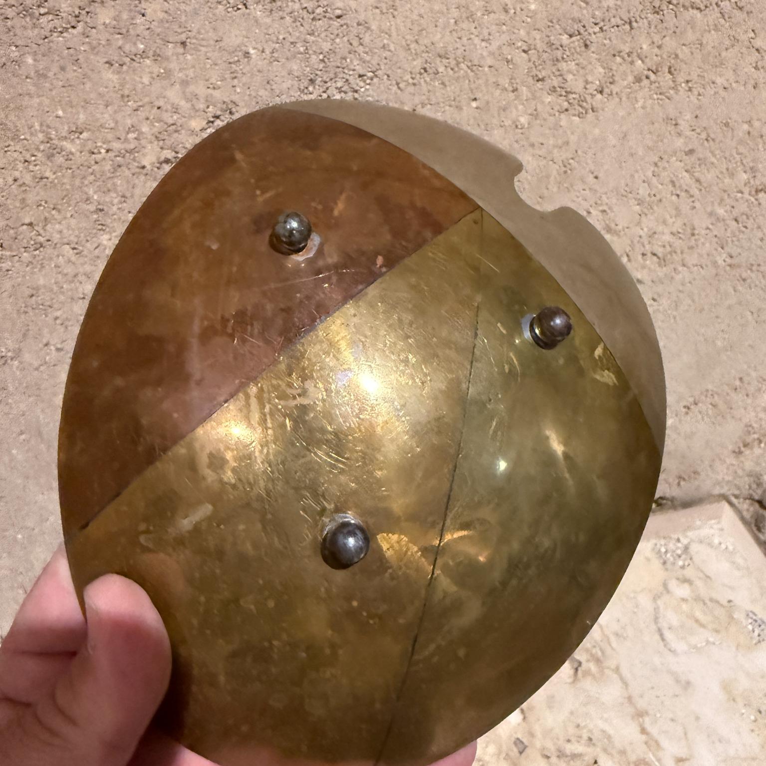 1970s Sculptural Mixed Metal Footed Dish Mexico For Sale 3
