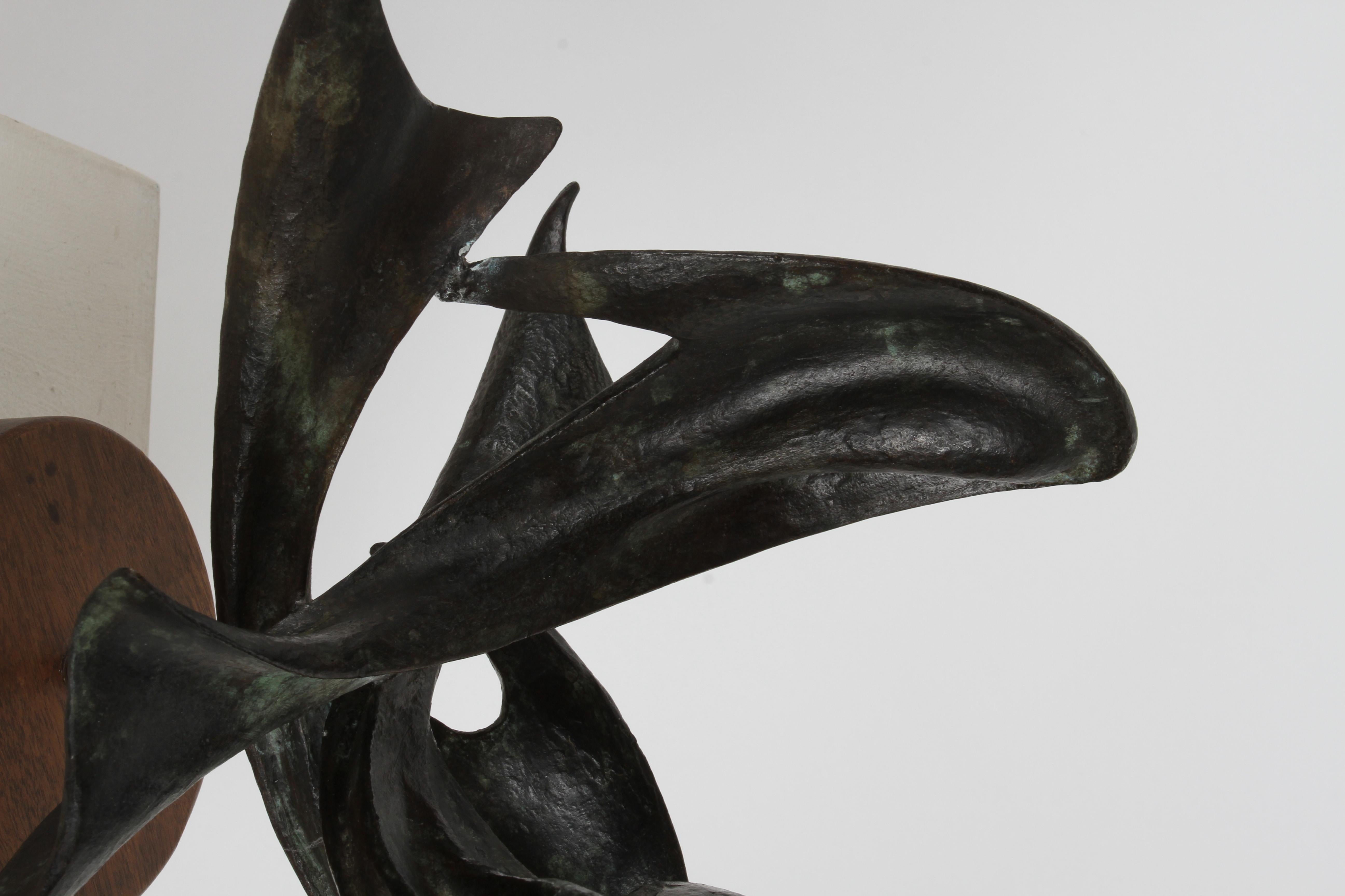 1970s Mexican Sculptor-Artist Ramiz Barquet - 3 Dancing Bronze Whales Sculpture  For Sale 5