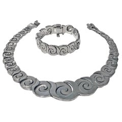 1970s Mexican Sterling Necklace and Bracelet