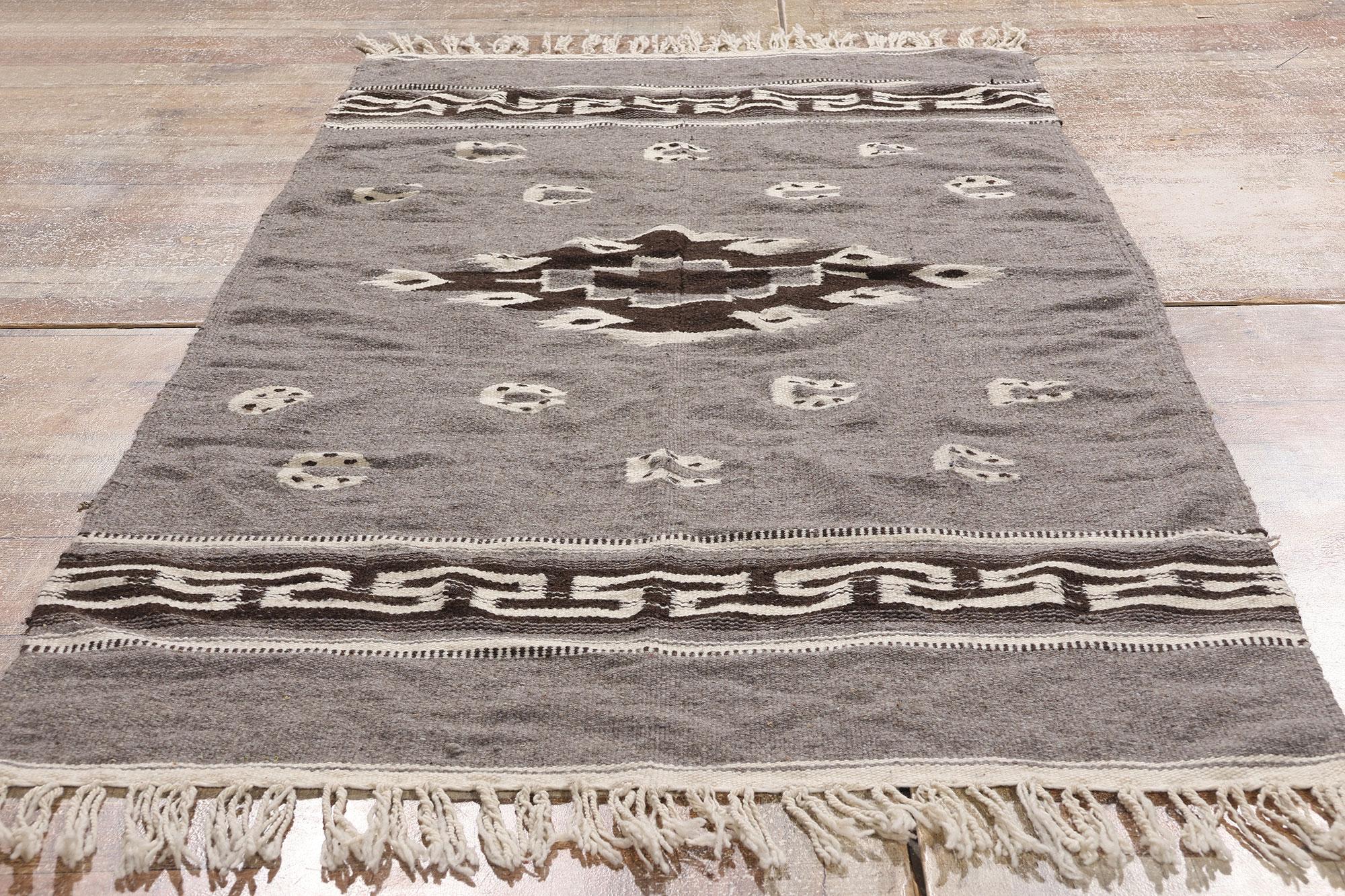 1970's Mexican Zapotec Rug, Mesoamerican Meets Contemporary Santa Fe For Sale 3