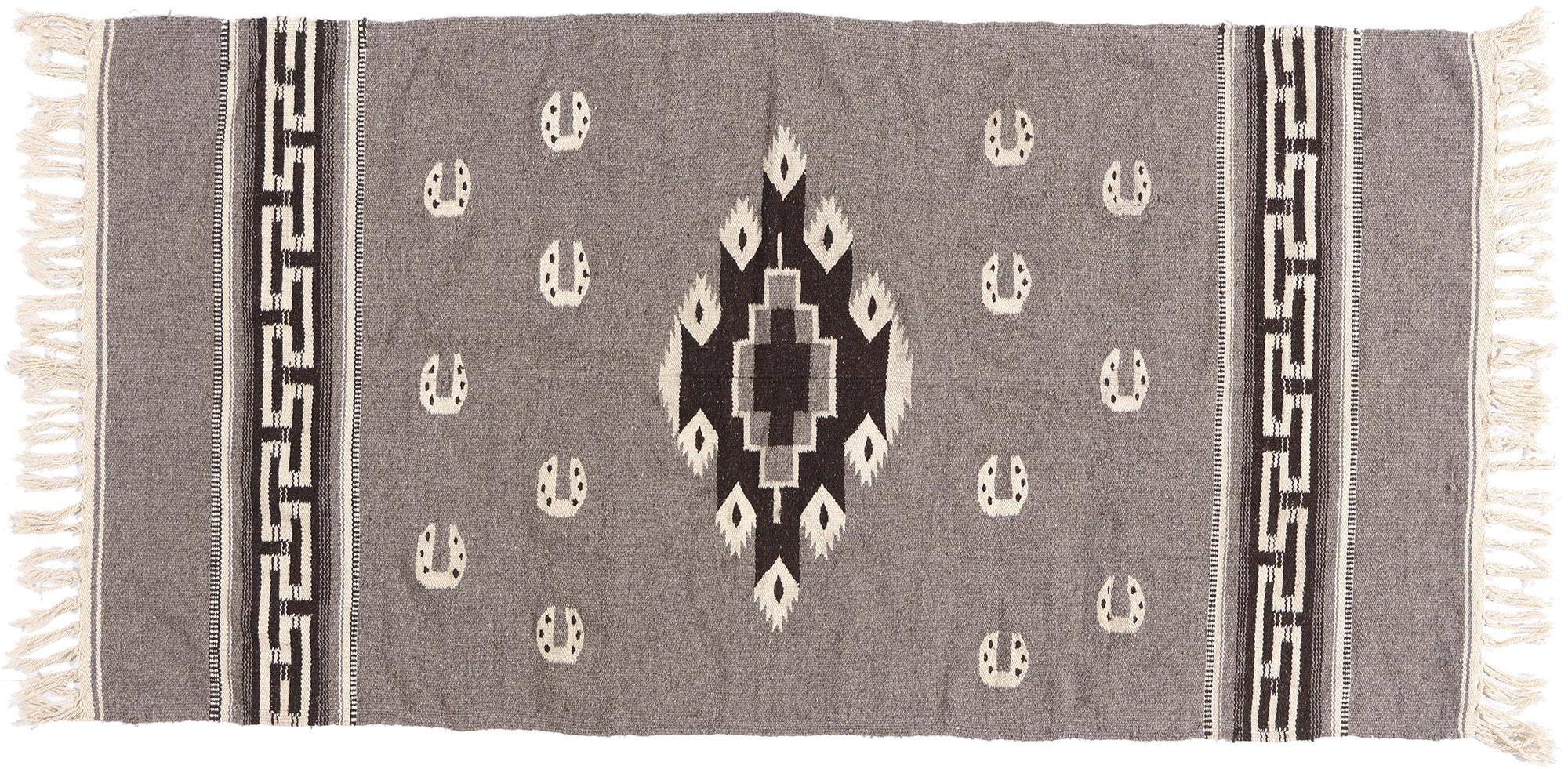1970's Mexican Zapotec Rug, Mesoamerican Meets Contemporary Santa Fe For Sale 5