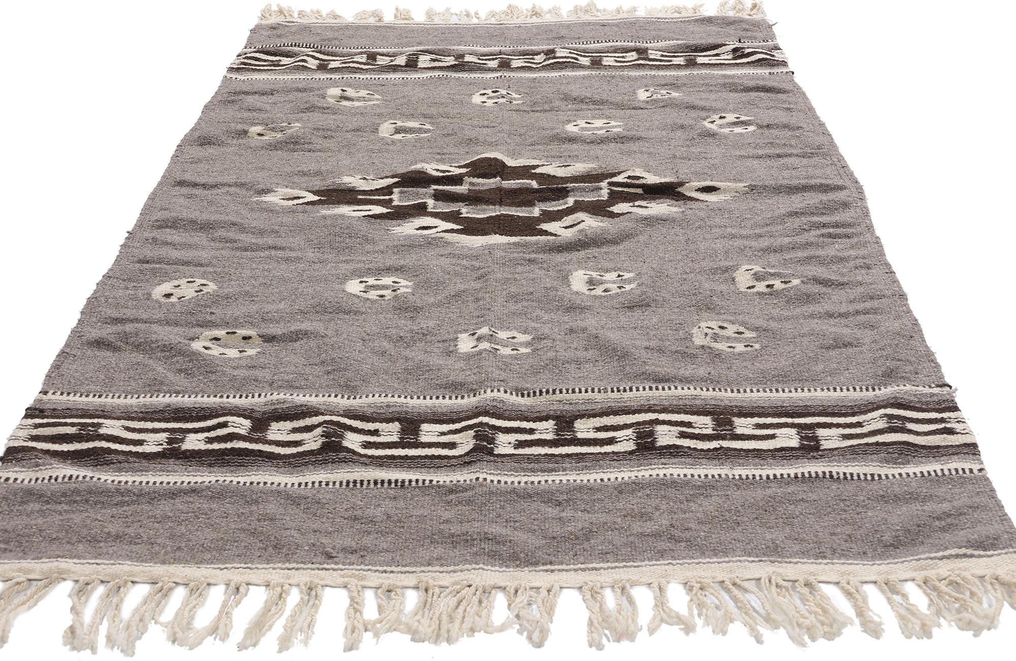 Adirondack 1970's Mexican Zapotec Rug, Mesoamerican Meets Contemporary Santa Fe For Sale