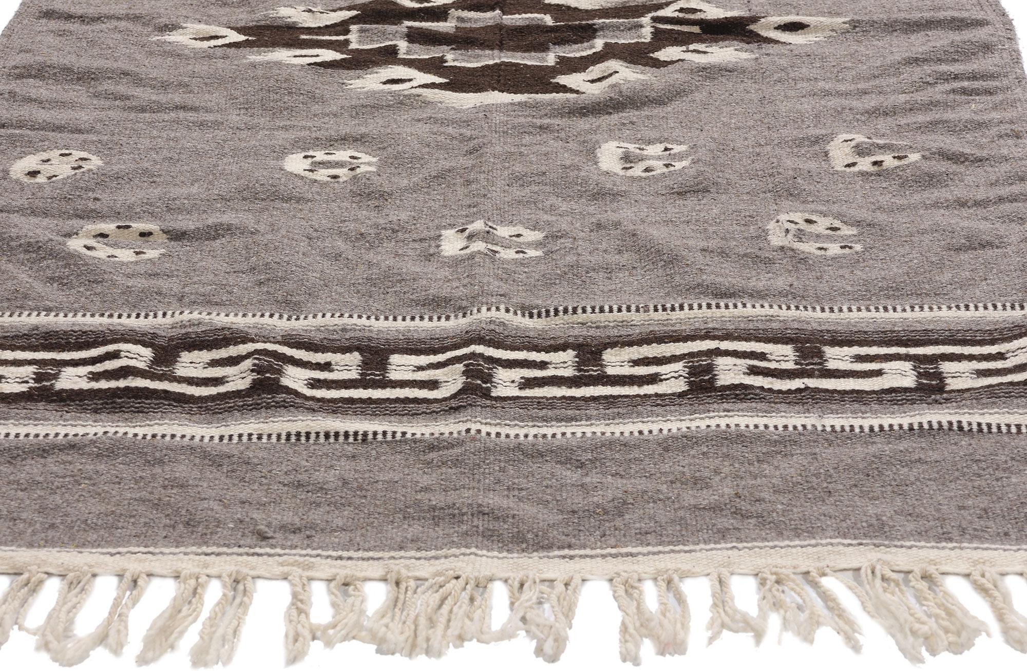 Hand-Woven 1970's Mexican Zapotec Rug, Mesoamerican Meets Contemporary Santa Fe For Sale