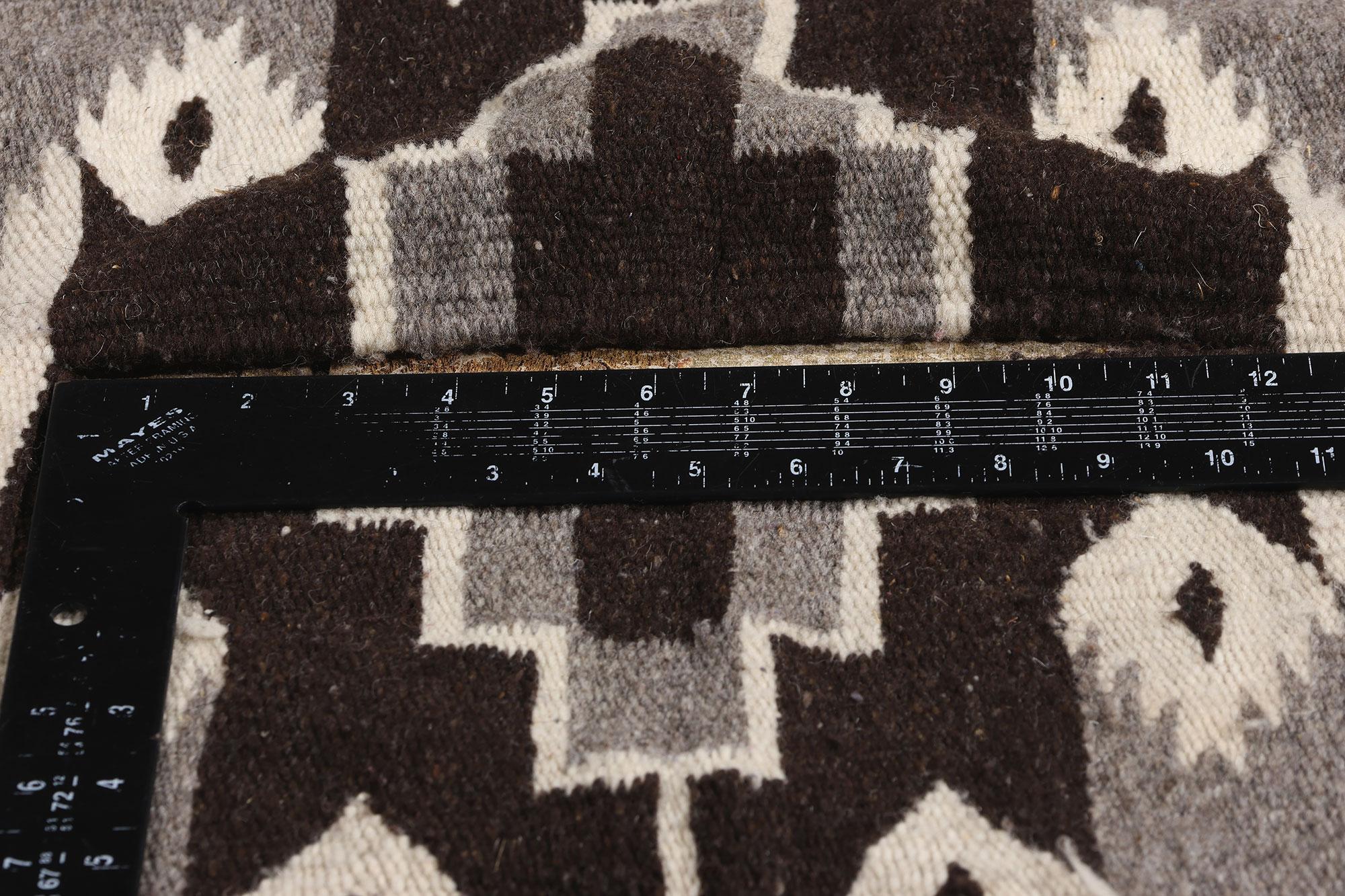 1970's Mexican Zapotec Rug, Mesoamerican Meets Contemporary Santa Fe For Sale 1