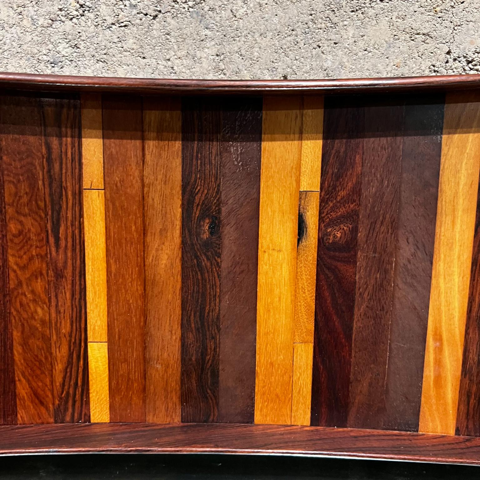 Mexican 1970s Mexico Bar Service Tray Exotic Wood Stripe by Don Shoemaker for Señal For Sale