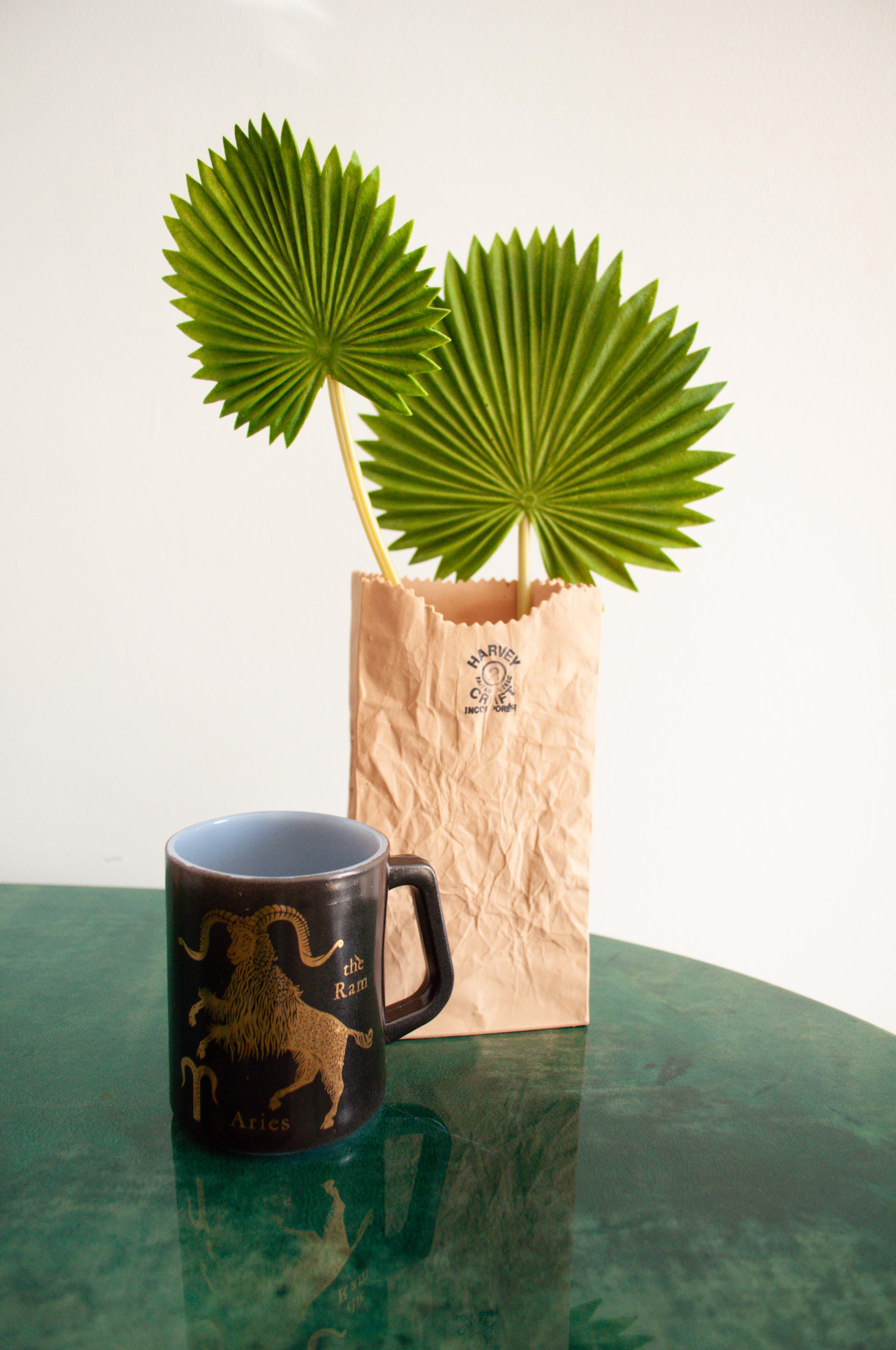 1970s Michael Harvey Trompe-l'Oeil Paper Bag Ceramic Vase for