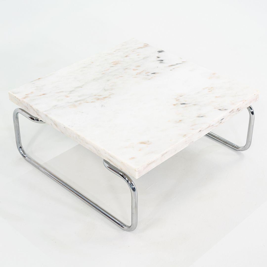 Tavolino da caffè in acciaio tubolare in marmo anni '70 Michael McCarthy per Cassina 32 pollici in vendita 4