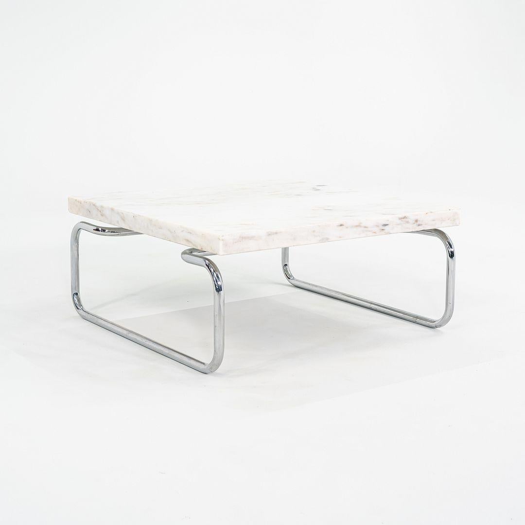 Tavolino da caffè in acciaio tubolare in marmo anni '70 Michael McCarthy per Cassina 32 pollici In condizioni ottime in vendita a Philadelphia, PA