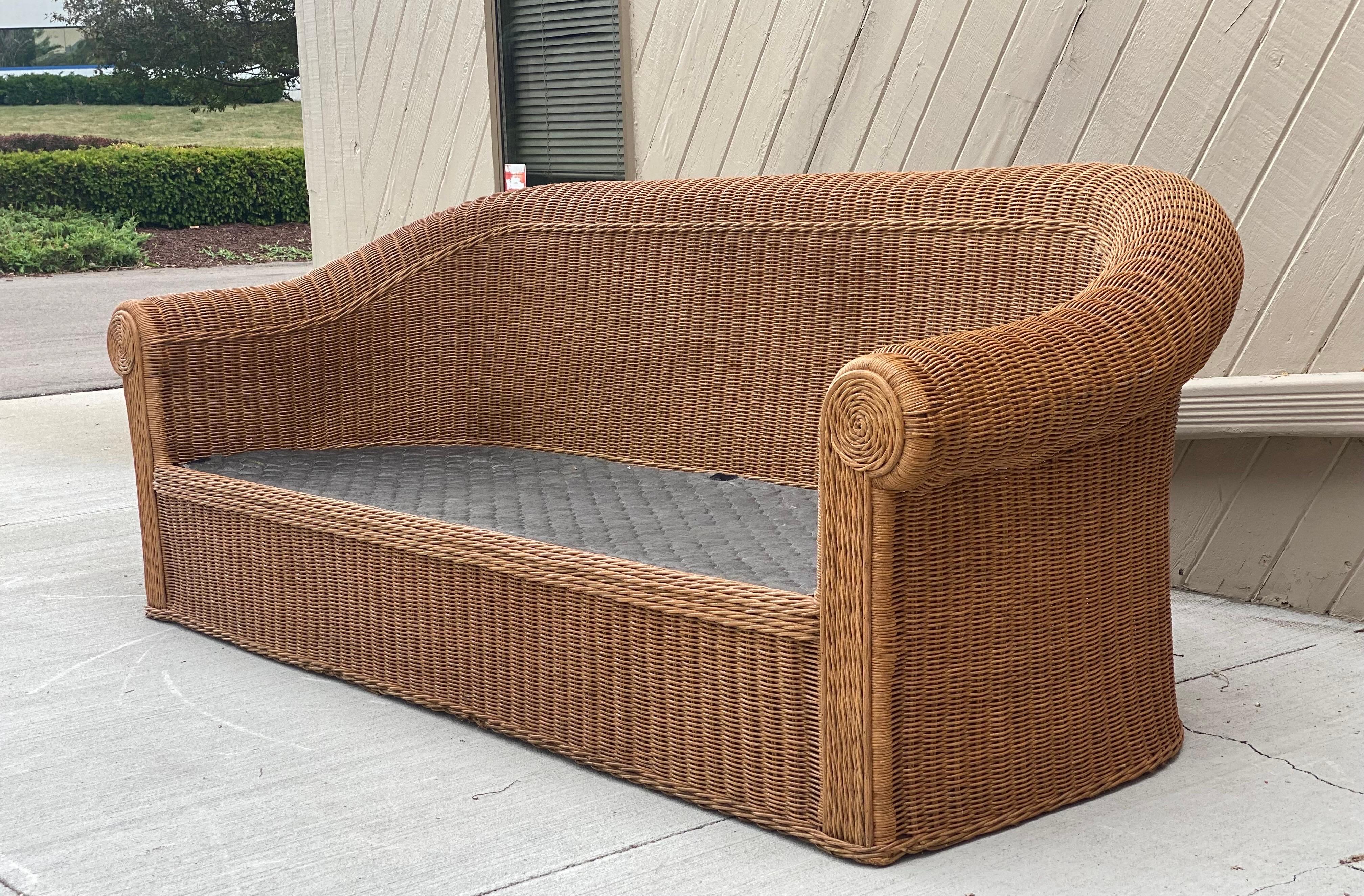 1970s Michael Taylor Style Henry Link Rattan Wicker Living Room Set, 5 Pieces 3
